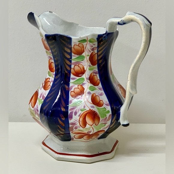 19th Century Vintage Gaudy Welsh Glamorgan Octagonal Soft Paste Pitcher Jug - Picture 6 of 16
